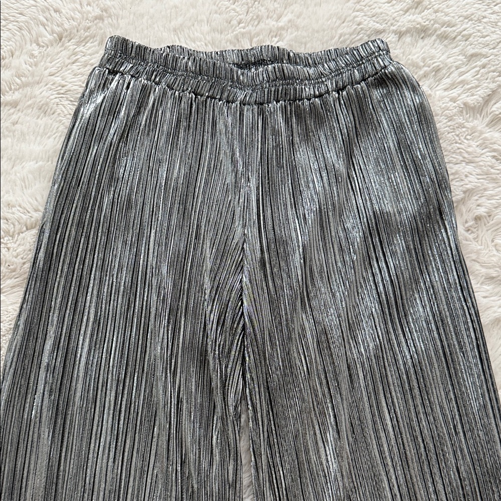 Elegant Silver Pleated pants